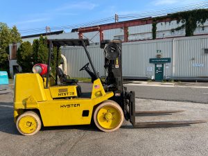 Yellow Hyster Forklift - Equip Trucking & Warehousing, LLC