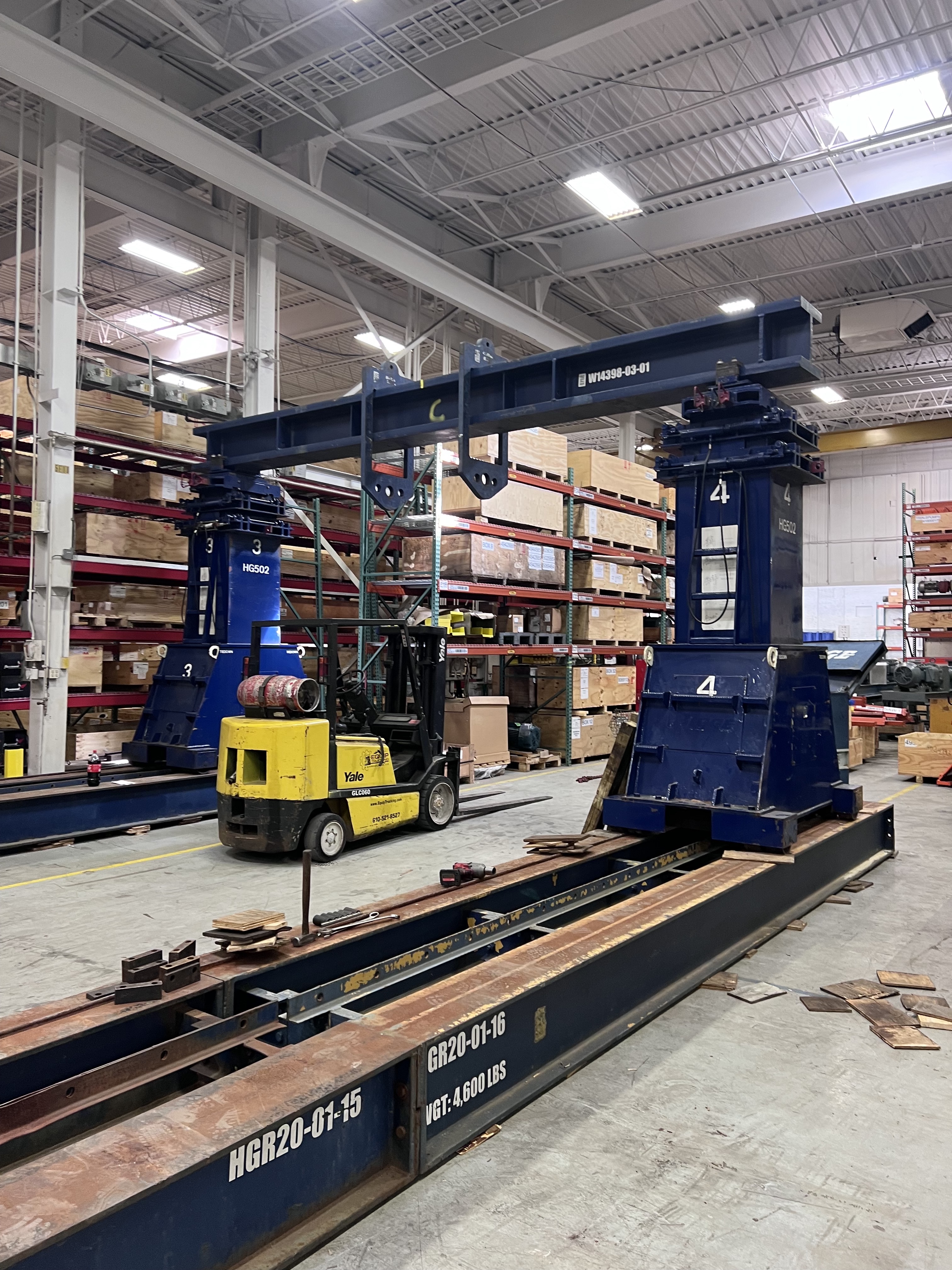 Offload and Placement of 90,000 lb CNC Lathe - Equip Trucking & Warehousing, LLC